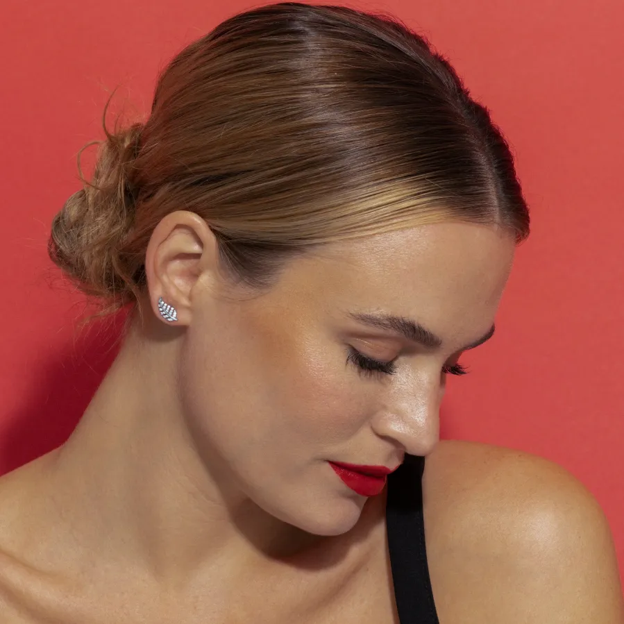 Pendientes con Circonita Brillante acabado plata - Tatsy