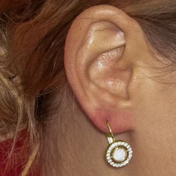 Pendientes con Circonita Brillante acabado oro 18k - Othal