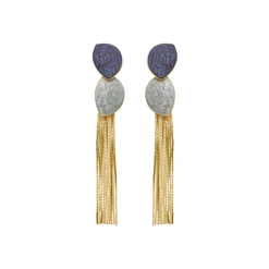 Pendientes con Lacado Azul acabado oro 18k - Gori