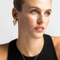 Pendientes con Lacado Multicolor acabado oro 18k - Laido