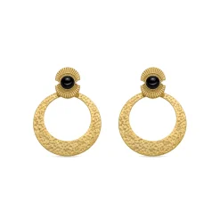 Pendientes con Onix acabado oro 18k - Noraf