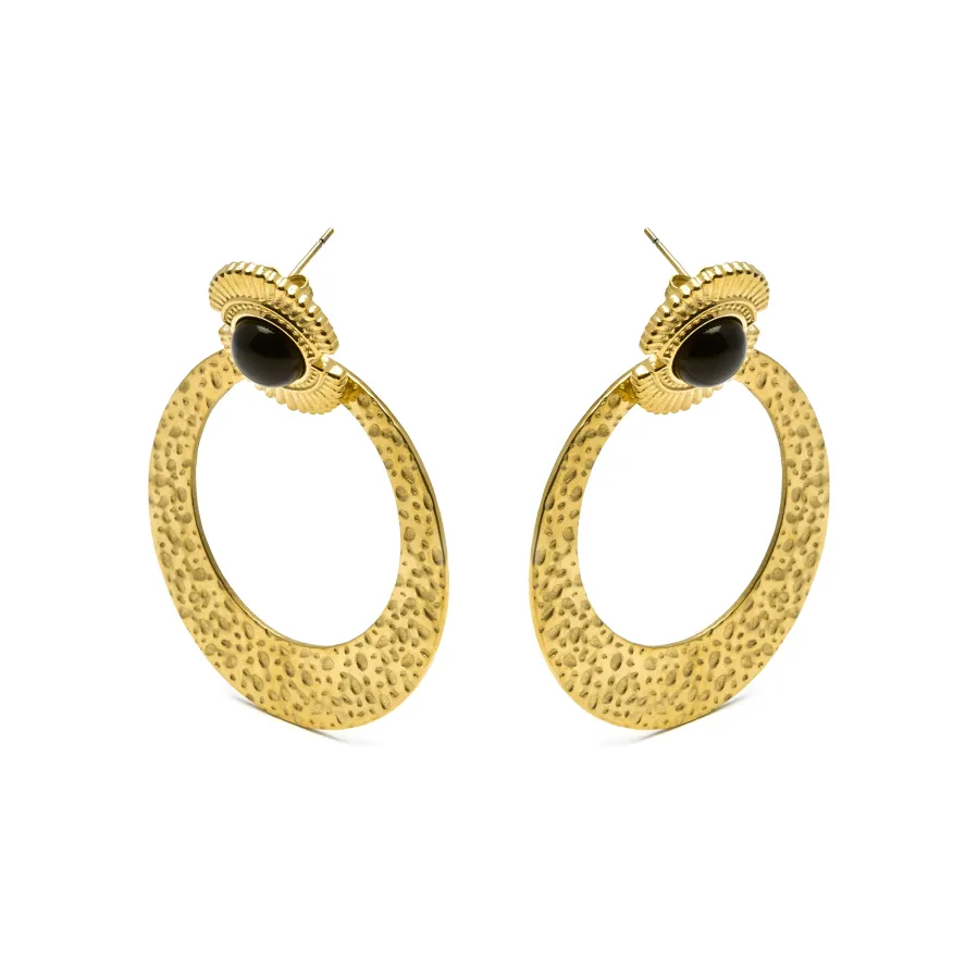 Pendientes con Onix acabado oro 18k - Noraf
