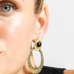 Pendientes con Onix acabado oro 18k - Noraf
