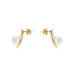 Pendientes con Perla Blanca acabado oro 18k - Lyhu