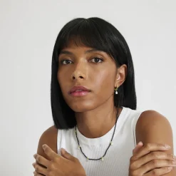 Pendientes de Agata Negra acabados en oro amarillo 18K - Ordzun