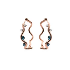 Pendientes de Circonita Aguamarina acabado en oro rosa de 18k - Werako