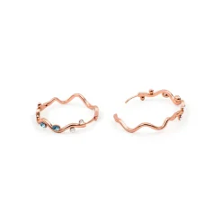Pendientes de Circonita Aguamarina acabado en oro rosa de 18k - Werako