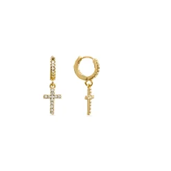 Pendientes de Circonita Brillante acabados en oro amarillo 18K - Mezxo