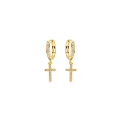 Pendientes de Circonita Brillante acabados en oro amarillo 18K - Mezxo