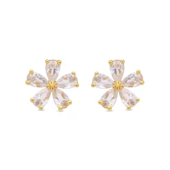 Pendientes de Circonita Brillante acabado en oro amarillo de 18k - Shayus