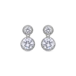 Pendientes de Circonita Brillante acabados en rodio - Kium