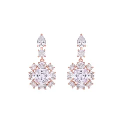 Pendientes de Circonita Brillante acabado en oro rosa de 18k - Iwo