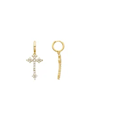 Pendientes de Circonita Brillante acabados en oro amarillo 18K - Lysay