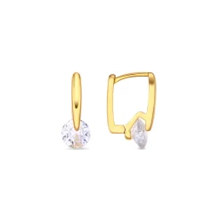 Pendientes de Circonita Brillante acabado en oro amarillo de 18k - Loranli