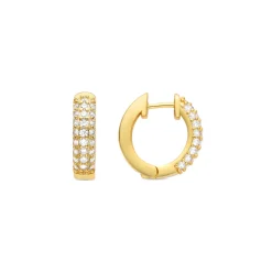 Pendientes de Circonita Brillante acabados en oro amarillo 18K - Rieli