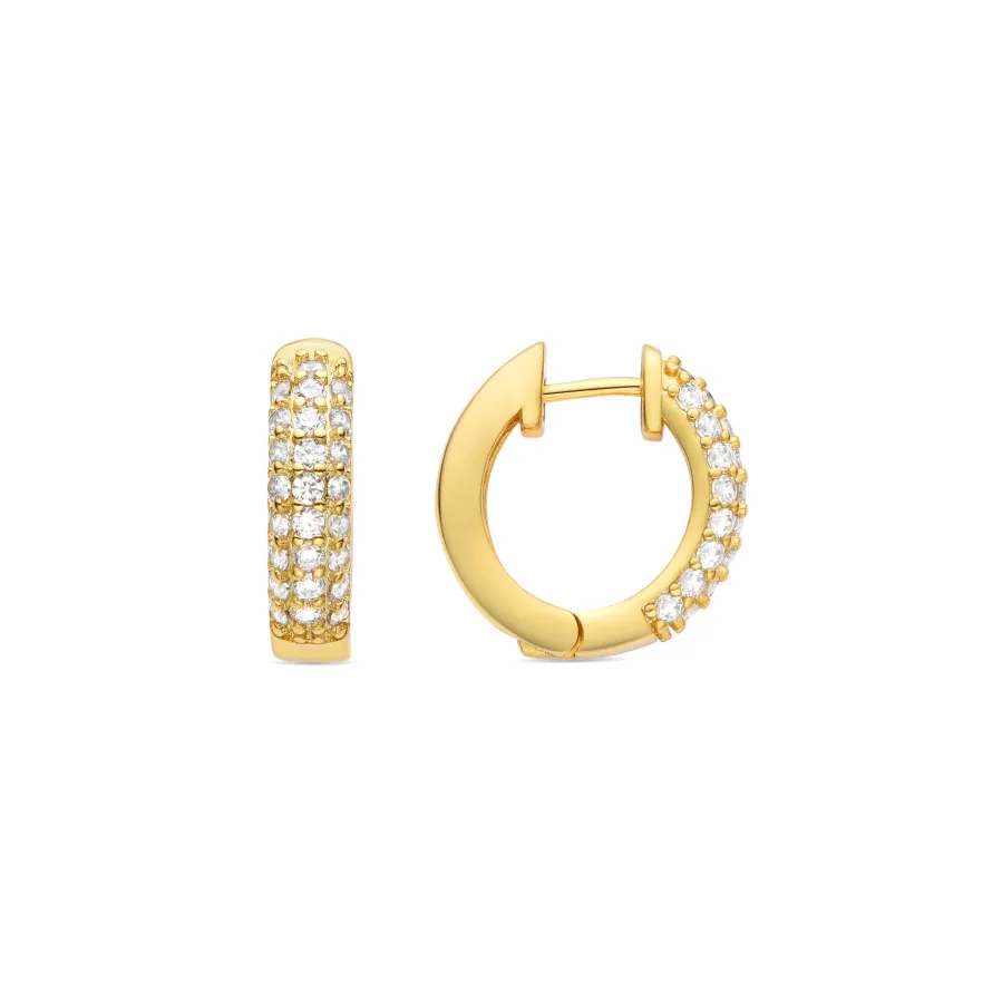 Pendientes de Circonita Brillante acabados en oro amarillo 18K - Rieli