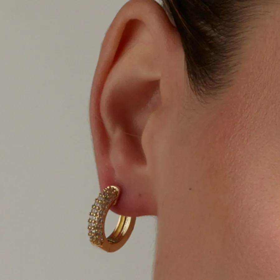 Pendientes de Circonita Brillante acabados en oro amarillo 18K - Rieli