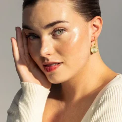 Pendientes de Circonita Brillante acabados en oro amarillo 18K- Rira