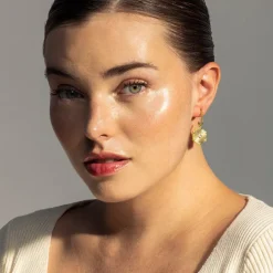 Pendientes de Circonita Brillante acabados en oro amarillo 18K- Rira