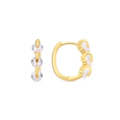 Pendientes de Circonita Brillante acabado en oro amarillo de 18k - Nili