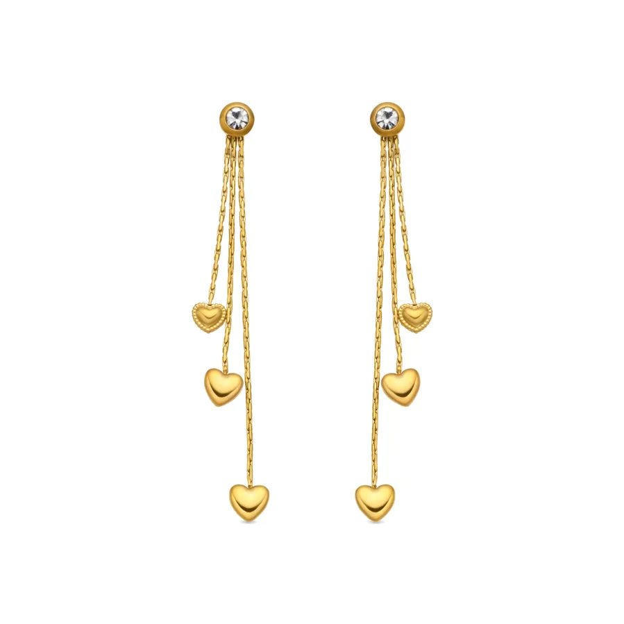 Pendientes de Circonita Brillante acabado en oro amarillo 18k - Dareo