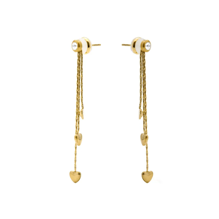 Pendientes de Circonita Brillante acabado en oro amarillo 18k - Dareo
