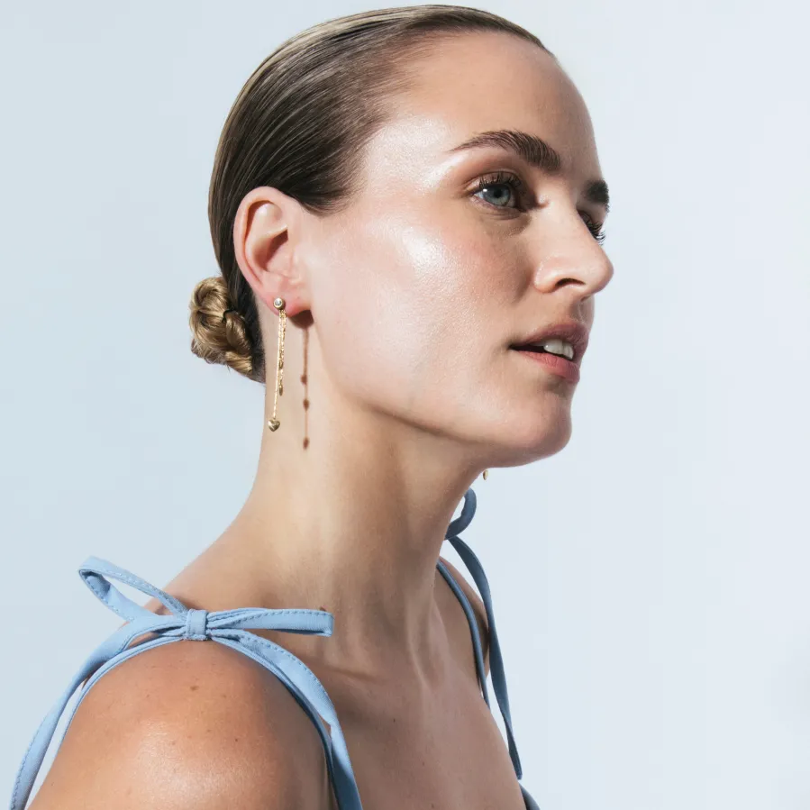 Pendientes de Circonita Brillante acabado en oro amarillo 18k - Dareo