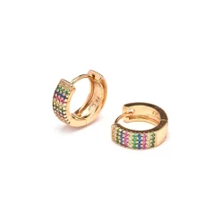 Pendientes de Circonita Brillante acabado en oro amarillo de 18k - Lasy