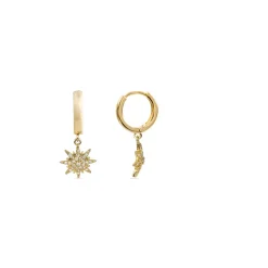 Pendientes de Circonita Brillante acabados en oro amarillo 18K - Tysco