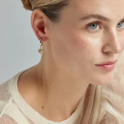 Pendientes de Circonita Brillante acabados en oro amarillo 18K - Tysco