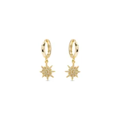 Pendientes de Circonita Brillante acabados en oro amarillo 18K - Tysco