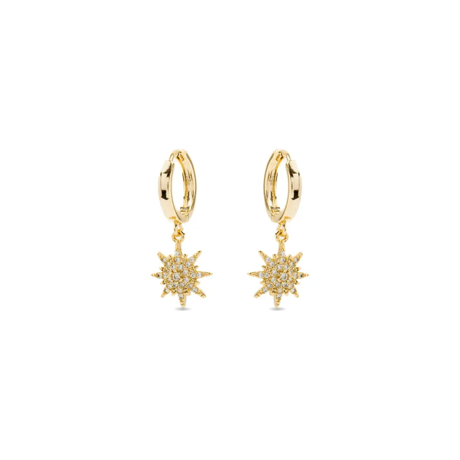 Pendientes de Circonita Brillante acabados en oro amarillo 18K - Tysco