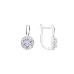 Pendientes de Circonita Brillante acabado en rodio - Lydruk
