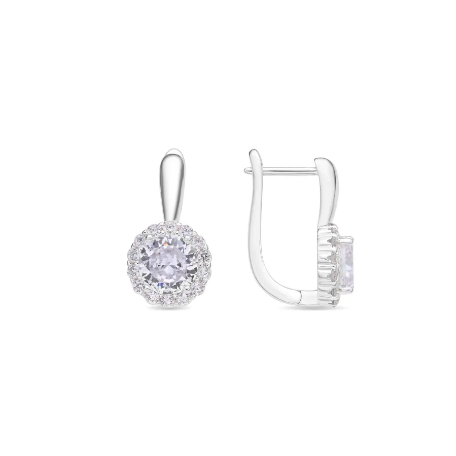 Pendientes de Circonita Brillante acabado en rodio - Lydruk