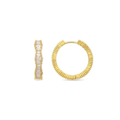 Pendientes de Circonita Brillante acabado en oro amarillo de 18k - Sadim