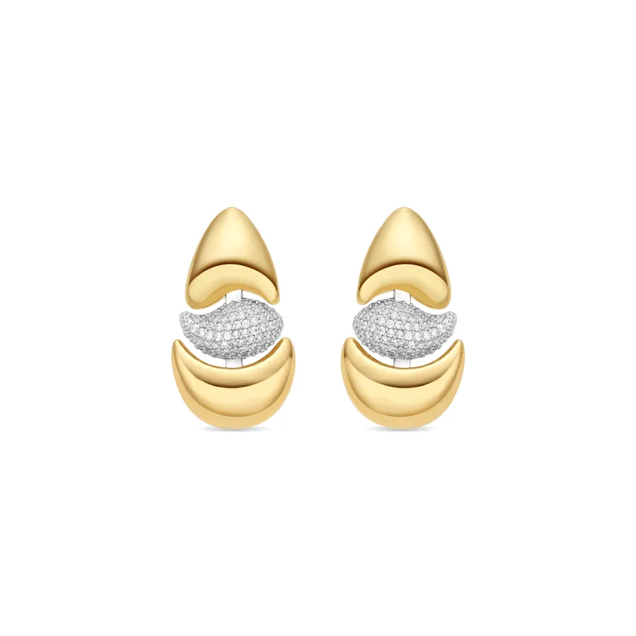 Pendientes de Circonita Brillante acabado en oro amarillo de 18k - Atlin