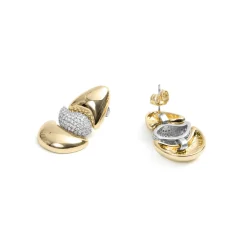 Pendientes de Circonita Brillante acabado en oro amarillo de 18k - Atlin