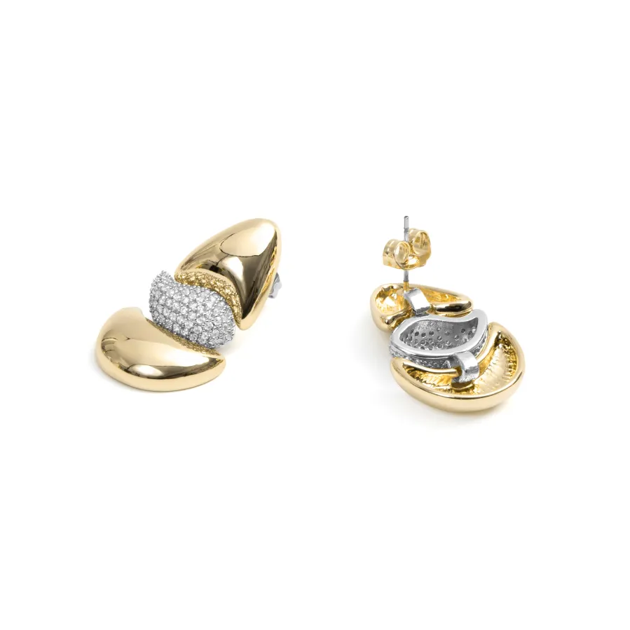Pendientes de Circonita Brillante acabado en oro amarillo de 18k - Atlin