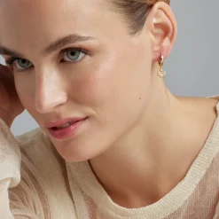 Pendientes de Circonita Brillante acabados en oro amarillo 18K - Josan