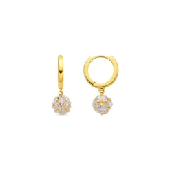 Pendientes de Circonita Brillante acabado en oro amarillo de 18k - Monrus