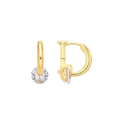 Pendientes de Circonita Brillante acabado en oro amarillo de 18k - Iaf