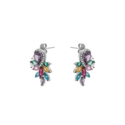 Pendientes de Circonita Multicolor Acabado En Plata - Furath