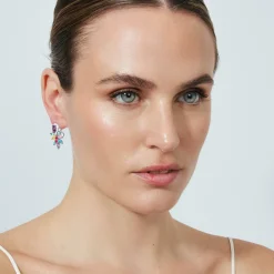 Pendientes de Circonita Multicolor Acabado En Plata - Furath