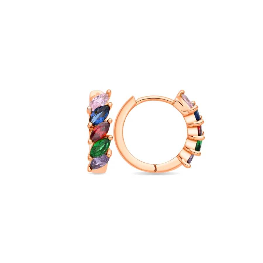 Pendientes de Circonita Multicolor acabado en oro amarillo de 18k - Widas
