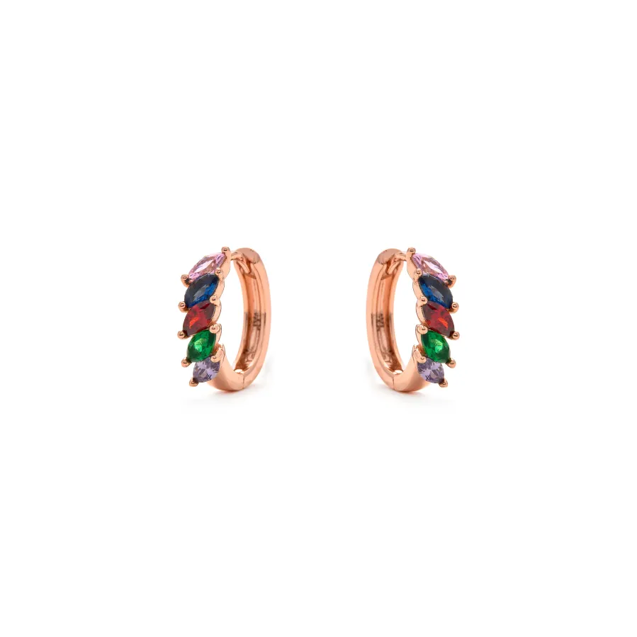 Pendientes de Circonita Multicolor acabado en oro amarillo de 18k - Widas