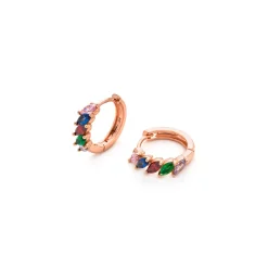 Pendientes de Circonita Multicolor acabado en oro amarillo de 18k - Widas