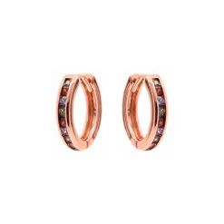 Pendientes de Circonita Multicolor acabado en oro rosa de 18k - Ulanbu