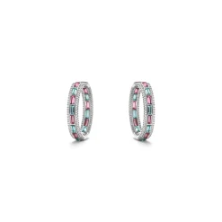 Pendientes de Circonita Multicolor acabado en Rodio - Niue