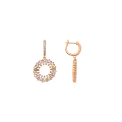 Pendientes de Circonita Multicolor acabado en oro amarillo de 18k - Raidow