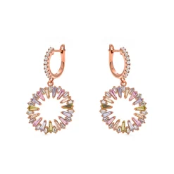 Pendientes de Circonita Multicolor acabado en oro amarillo de 18k - Raidow